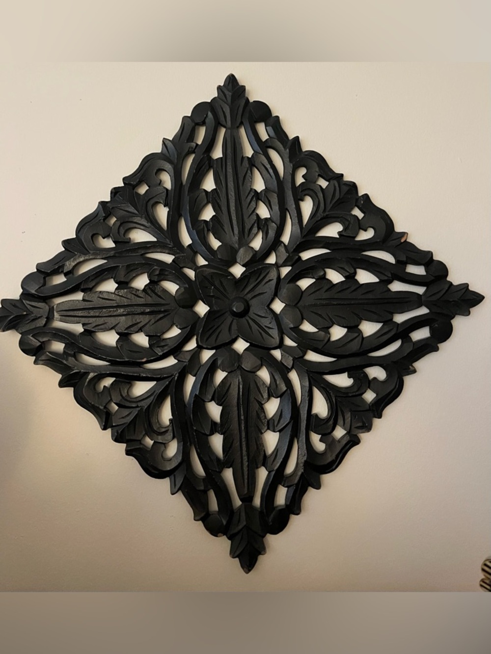 Wooden Carved Wall Decor Black